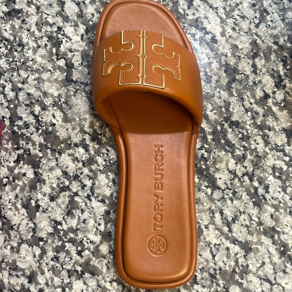 Leather Tory Burch slides